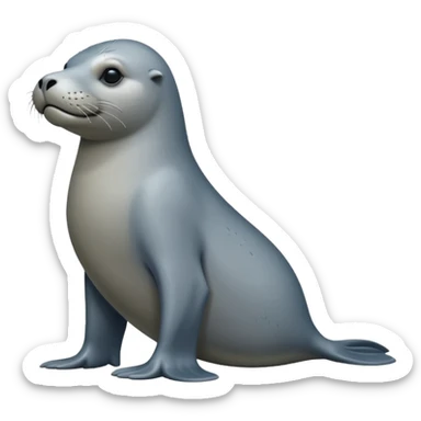 scary grey sea lion full body sticker