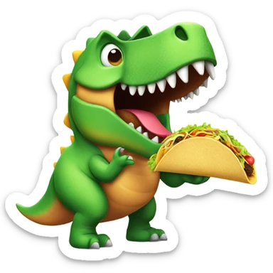 Dinosaur eating tacos sticker