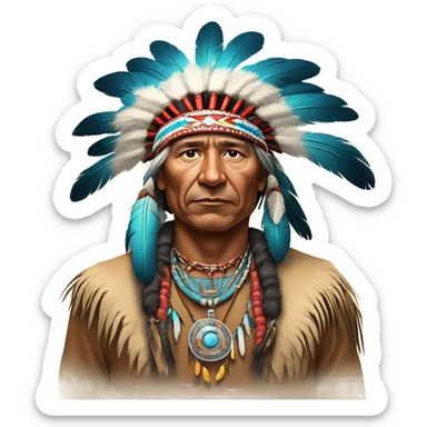 Native American chief sticker