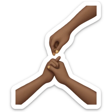 🥺 this emoji with body and foot facing each other with hands using Pinter finger and touching sticker