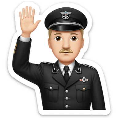 Hitler raising one hand straight out like a Sieg Hail salute in Black SS uniform. The arm must be straight out sticker