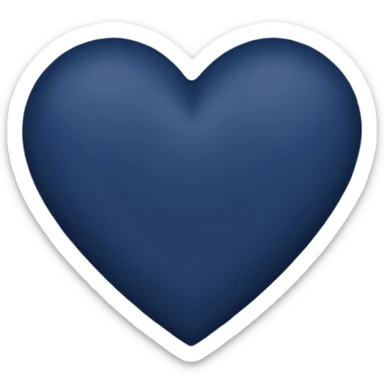 Small  Matt dark  midnight  blue simple heart sticker
