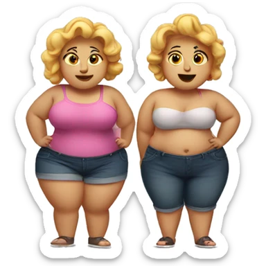Two fat babes in love  sticker