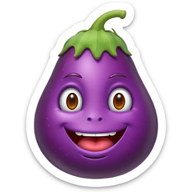 Crazy eggplant sticker