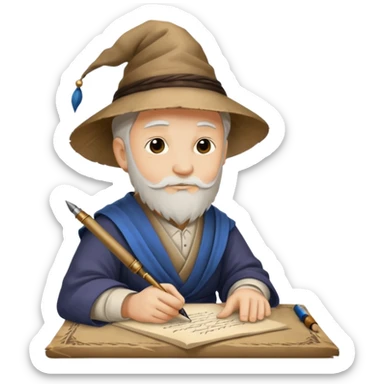 ancient Feathered pen scholar sticker