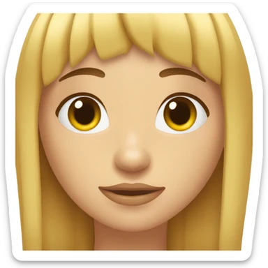 chica con flequillo rubio sticker