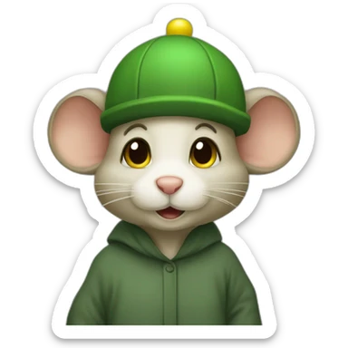 old jerry mouse with green cap, and complete yellow Abaya sticker