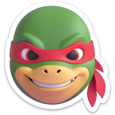 the face of the red ninja turtle in the movie Mutant Mayhem sticker