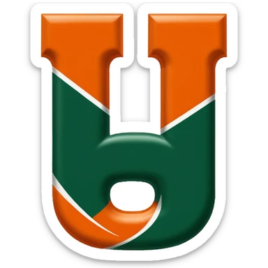 Miami Hurricanes logo just the ‘U’ clipped with no background sticker