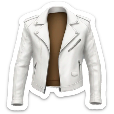 Realistic side view of a white fashion leather jacket. sticker