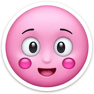 Cute pink emoji face sticker