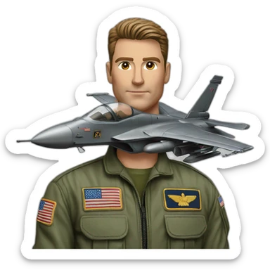 Top gun photorealistic  sticker