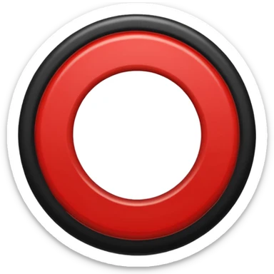 A black circle surrounded by a white circle surrounded by a red circle there should only be 3 rings- smallest circle should be black then white bigger and then red biggesy sticker