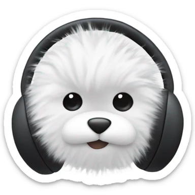 white fluffy earmuffs sticker