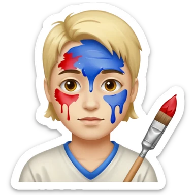 Painter with Paint Stained Face sticker