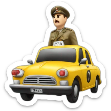 Francisco Franco stopping a taxi sticker