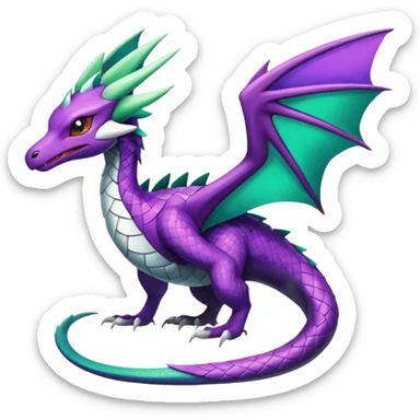 Shiny Green and Purple Noivern-Salazzle-Seviper-Silvally-Dialga-fusion sticker