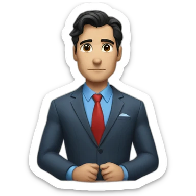 superman in a business suit takes the stand sticker