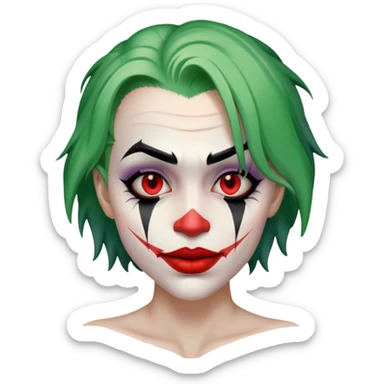 joker face with human skin sticker