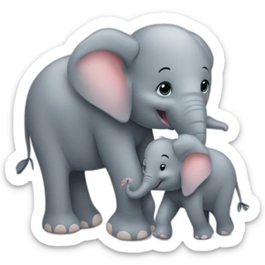 Elephant and baby elephant sticker