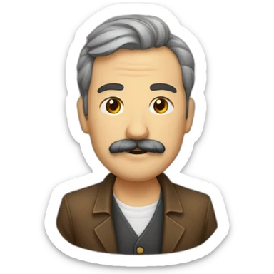 señor con bigote y baraba sticker