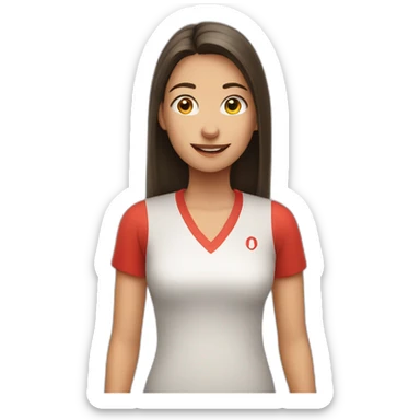 Teenage girl bowling  sticker