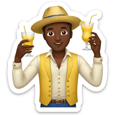 Colombian man dancing with drink  sticker