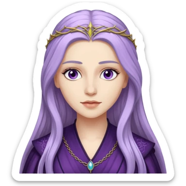 Hande Erçel as a lady from game of thrones from Starfall. Her eyes are lilac. sticker