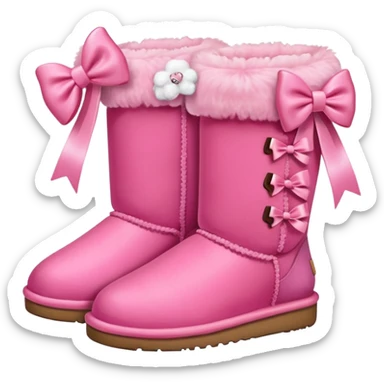 Pink cute ugg with bow sticker