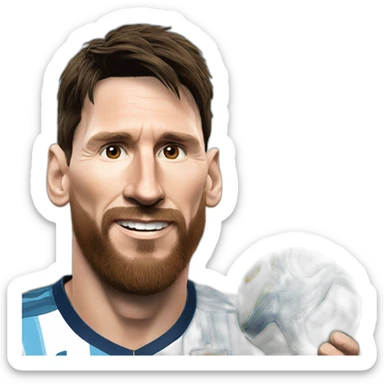 Lionel Messi with world cup sticker