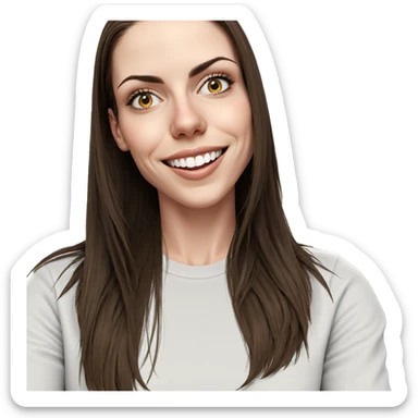 smiling girl with long hair sticker