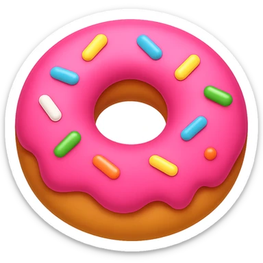 pink donut emoji, sweet and playful sticker