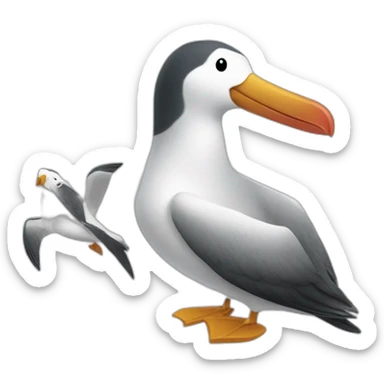 Two small albatross it seems we can’t fit all on a sailboat enmoji sticker