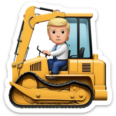 Donald trump riding bulldozer sticker