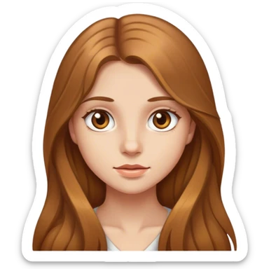 Long Light brown hair hazel eyes girl sticker