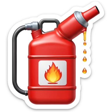 red gasoline canister pouring drops of diesel sticker