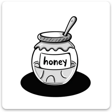 honey jar with hand drawn style sticker