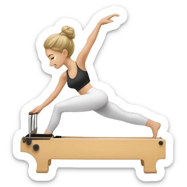 white girl doing reformer Pilates sticker