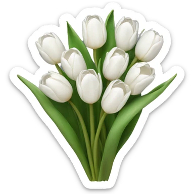 white tulip bouquet  sticker