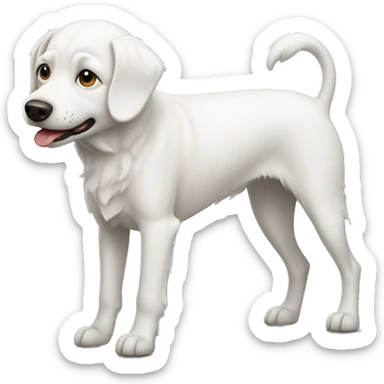 White dog sticker