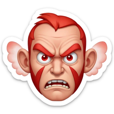 angry man with red face and steam coming from ears sticker