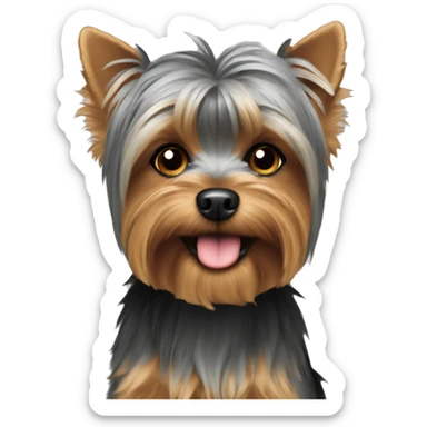 yorkie dog gray  sticker
