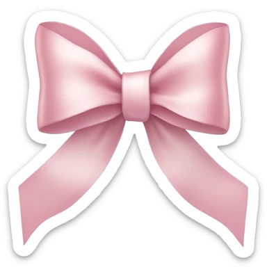 light pink ribbon bow sticker