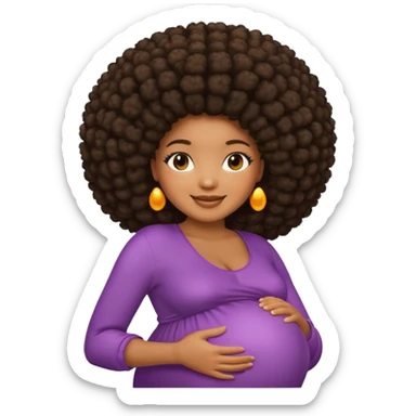 pregnant black woman with afro sticker