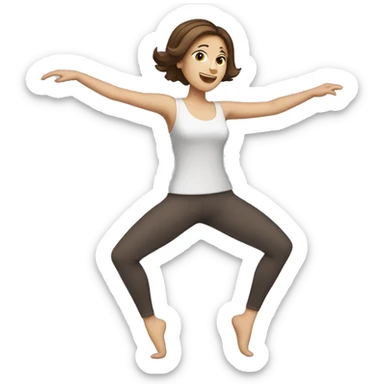 Short brown haired Caucasian lady dancing with leggings sticker