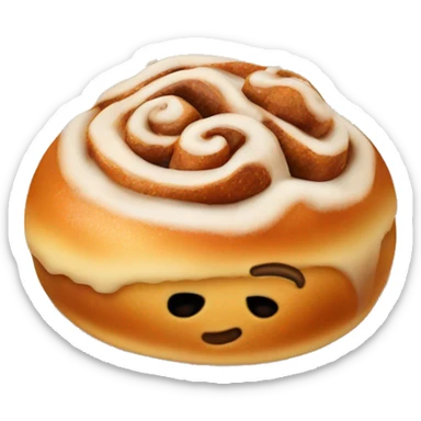 Cinnabon bun with sugar and cinnamon sticker