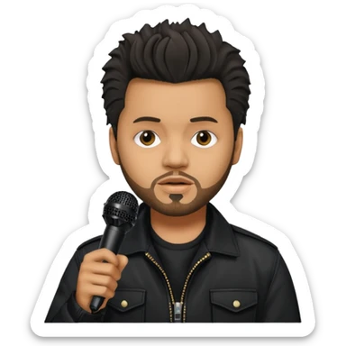 The weeknd holding microphone sticker