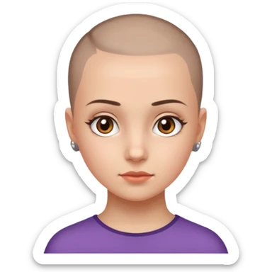 girl with side of head shaved sticker