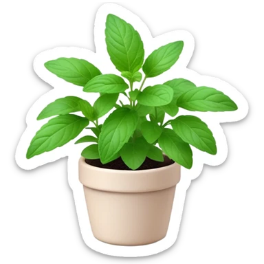 Cinematic Realistic Mint Emoji, Fresh and lively, with deep green leaves covered in tiny veins, emanating a cool, refreshing aroma. The plant’s soft, rounded edges sway gently in the breeze, inviting calm and relaxation. Soft glowing outline, capturing the essence of freshness and cooling fragrance in a fragrant mint plant! sticker