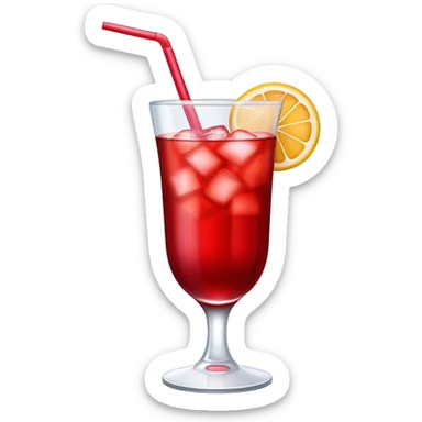 A sweet, red-colored beverage, made with fruit or syrup, often served cold and refreshing, symbolizing traditional drinks like sherbet sticker
